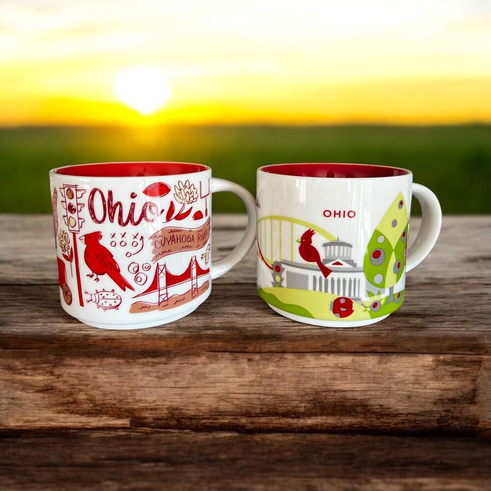Starbucks Ohio Mug Set Been There + You Are Here 14oz City Series EUC